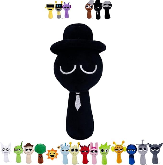 Sprunky Game Plush, Sprunky Toys Plush,Soft Stuffed Animal Pillow Doll Christmas Birthday Gifts for Adult Kids(Black)