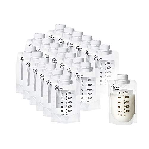 Tommee Tippee Bolsas de leche materna, compatibles con sacaleches y tetinas de botella Al Leading sin BPA, paquete de 20