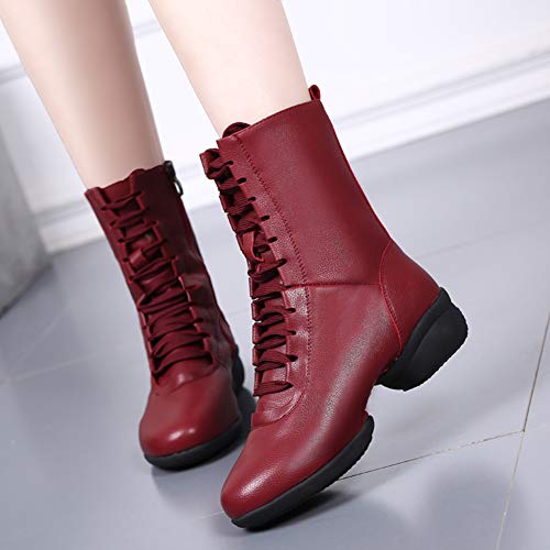 HIPPOSEUS Women's High Top Breathable Soft Modern Dance Shoes Jazz Boots Dance Sneakers with Split Sole3