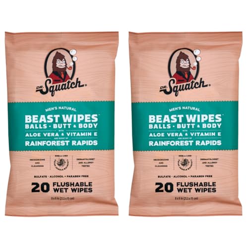 Dr. Squatch Flushable Adult Wipes for Men (20 Count, 2-Pack) - image 1