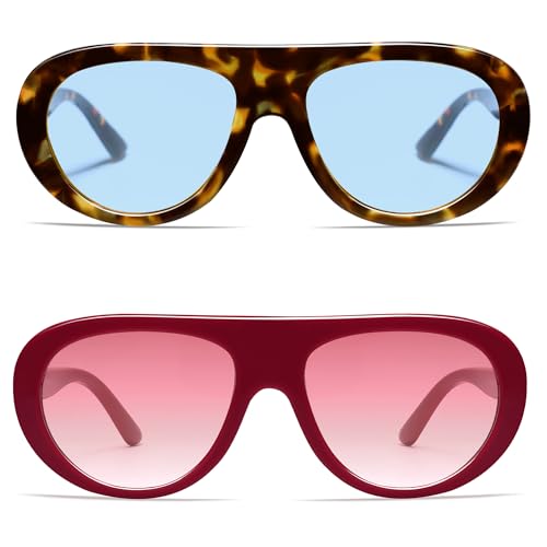 Image of VANLINKER Oversized Retro Aviator Sunglasses for Women Men Chic 70s Vintage Style Trendy 2026 Chunky Sun Glasses VL9865