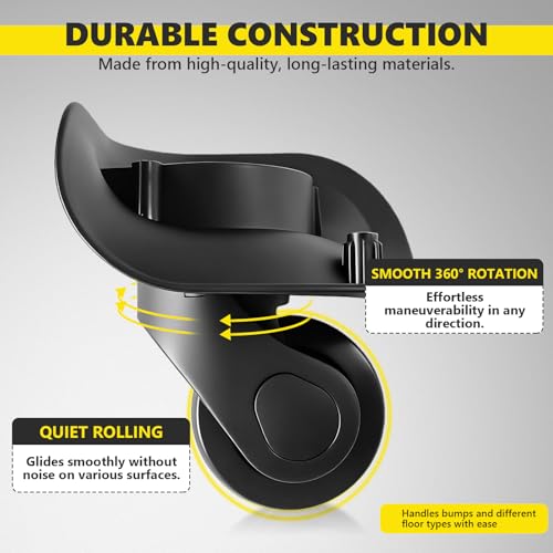 Image of Luggage Wheels Replacement Wheel for Luggage Suitcase Repair 360 Rotating Suitcase Replacement Wheels with 4 Mounting Holes