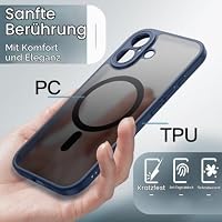 JETech Matte Magnetische Hülle für iPhone 17, Sturmblau – Ansicht 6