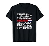 Croacia retro ciudad y bandera vintage recuerdo vacaciones Camiseta