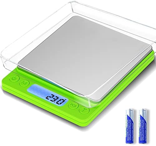 Digital Food Scale for Food Ounces and Grams，YONCON 3000g/0.1g Accuracy Multifunctional Kitchen Scale for Cooking, Baking | Small Size for Easy Storage | 2 Trays