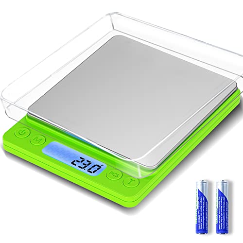 Digital Food Scale For Food Ounces And Grams，Yoncon 3000G/0.1G Accuracy Multifunctional Kitchen Scale For Cooking, Baking | Small Size For Easy Storage | 2 Trays #TOP2