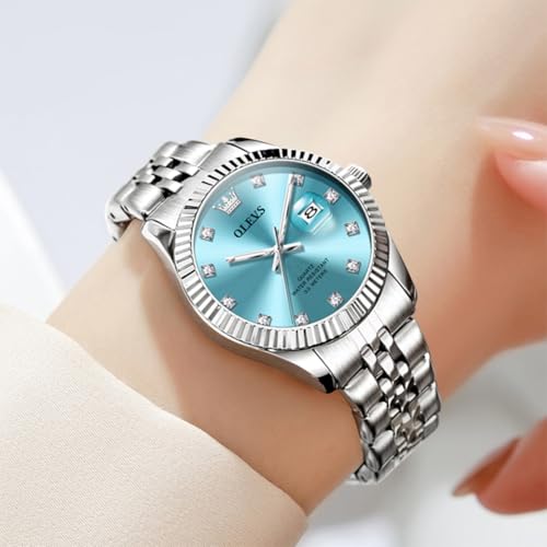 Image of OLEVS Watches for Women Luxury Elegant Stainless Steel Waterproof Luminous Diamond Women's Fashion Watch Ladies Watches for Small Wrists