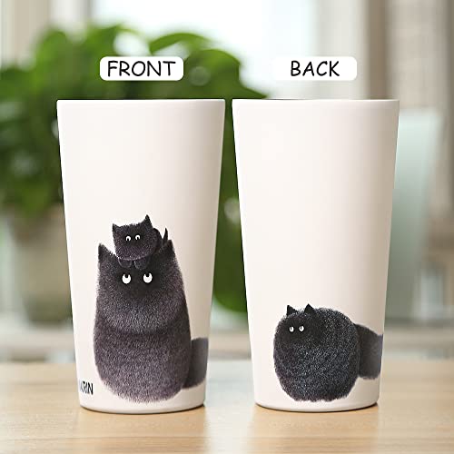 Funkrin Insulated Travel Coffee Mug With Ceramic Coating, Personalized Gifts For Men Women, 16Oz Stainless Steel Tumbler With Flip Lid Portable Handle, Double Wall Leak-Proof Thermos Mug #TOP1