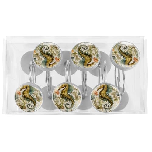 Ganchos para cortina de ducha Art Ocean que no se oxidan en ambientes húmedos 6