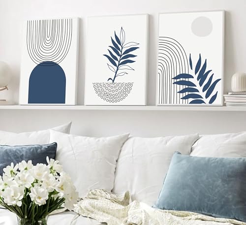 Navy Blue Boho Wall Art Set - Abstract Design - Image 5