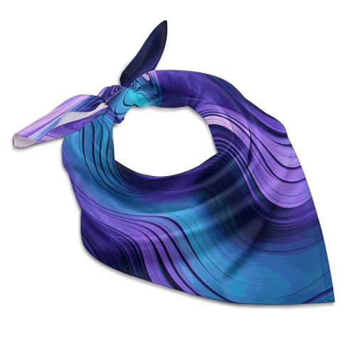 Silk Square Scarf Wavy Purple Neck Scarf for Women 18