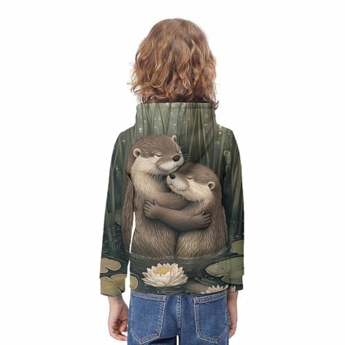 Sweat Capuche 3D Motif Loutres Unisexes avec Impression Relief Durable - 4