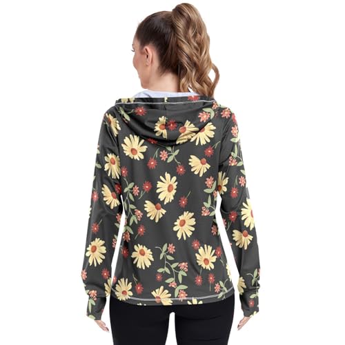 KLL Moletom com capuz e zíper, secagem rápida, proteção FPS 50+, estampa à mão, vermelho, laranja, f