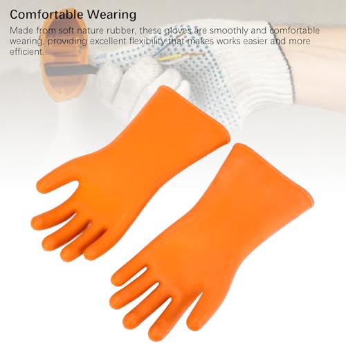 Gants d'électricien 20000V 12KV Fafeicy gants isolants en caoutchouc naturel étanches - 7
