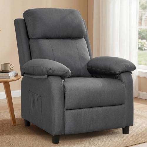 Korser Recliner Chair, Reading Chair for Adults with Side Pockets,