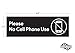 2pcs No Cell Phone Use Sign Stickers | No Phone Zone Sign, Please Silence Your Cell Phone | Signage for Classroom, Appointment Waiting Room, Wedding, Medical Office, Customer Service, Restroom
