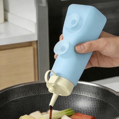 Recipiente para salsas dosificador y botella rellenable de cocina 4