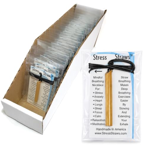 10-Pack Stress Straws Deep Breathing Necklaces – Mindful Breathing Tools