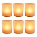 LumaBase Battery Operated LED Lights in Frosted Votive Holders - Orange, Set of 6, 82406