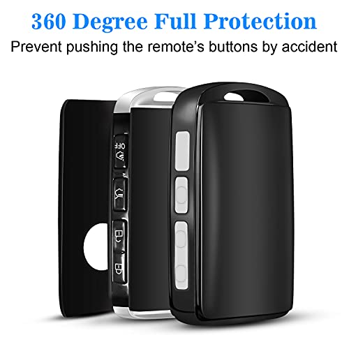 Qbuc For Mazda Key Fob Cover,Soft Tpu Protector Key Holder With Keychain For 2019-2021 Mazda 3,For Mazda 3 Hatchback,For 2020-2021 Mazda Cx-5,Cx-30,Cx-9,Cx-12 3-4-Buttons Smart Key(Black) #TOP4