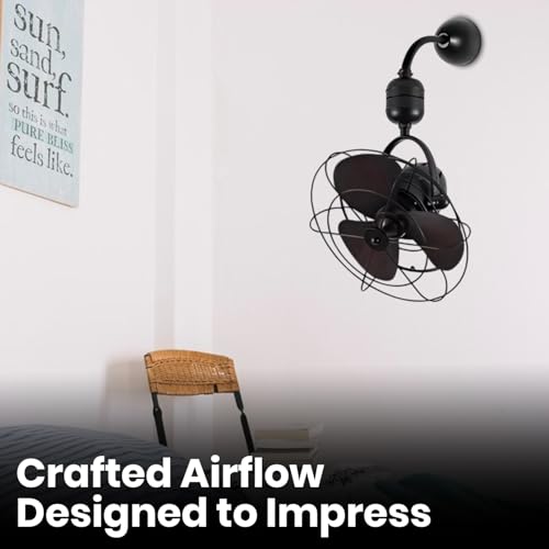 oltao Nova Caged Wall & Ceiling Fan - Black, 16-inch Black - 2 - Image 7