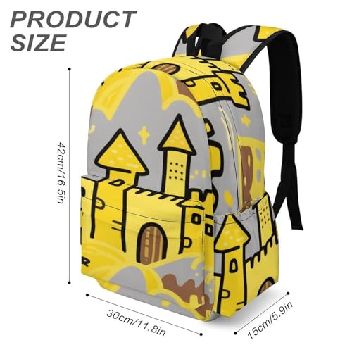 Dream Castle Printed Backpack Water-Resistant Pack Stylish Bag Lightweight Travel Backpack3