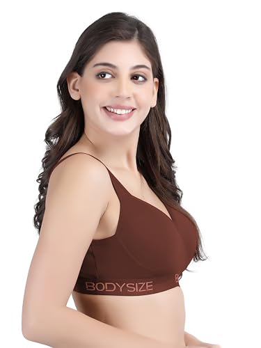 Image of BODYSIZE Women's Everyday Wear Wire Free Padded Sports Bra SF-28 (Heavily Padded, Gym, Yoga Bra) | Everyday Wear, Sweat Absorbent, Soft Cotton Fabric for Ultimate Comfort (B Cup)
