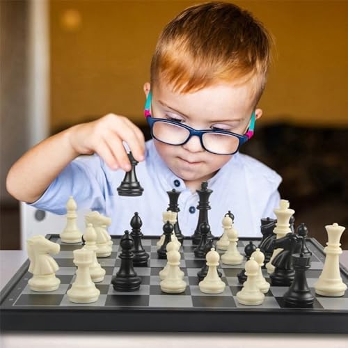 Image of Mashes Chess Board Set Magnetic Travel Folding Board Games Portable Gifts for Kids and Adult, Magnetic Travel Chess Set, Folding Chess Board, Educational Board Game Set
