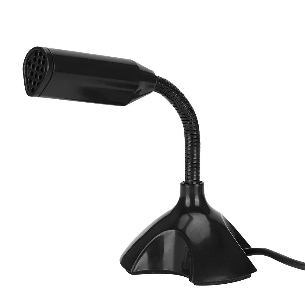 computer microphone, plug and play black usb mic wide frequency range 2 meters distance sensitive for 2 3