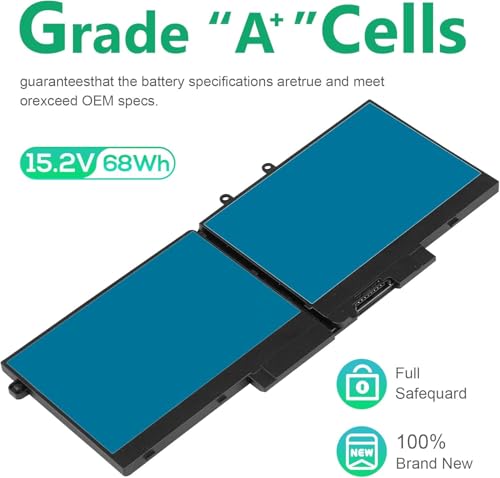 Image of 68Wh 3HWPP Battery for Dell Latitude 5410 5510 5501 5401 5411 5511 Precision 3541 3551,Inspiron 7706 2-in-1, Inspiron 17 7500 7506 2-in-1 Black 03HWPP 10X1J N2NLL 1VY7F 451-BCMN 15.2V (3HWPP)