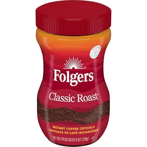 Folgers Classic Roast Instant Coffee, 8 Oz. Jar