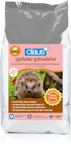 Claus Igelfutter getreidefrei | 750 g | Mischfuttermittel für Igel | Auch für ernährungssensible, empfindliche und Junge Igel geeignet | Enthält Fleisch, Insekten und Ei