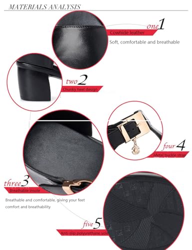 Comfy Elderly Women's Heeled Sandals Open Toe Chunky Block Wide Heel Ankle Strap Platform Sandals Shoes For Dressy4