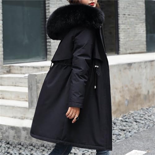 Generisch Black Friday Sale Winterjacke Damen Warm Lang Steppmantel Winter Mantel Steppjacke Parka Mit Kapuze Outdoorjacke Wintermantel Übergangsjacke Elegante Artikel Unter 1 Euro