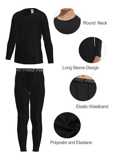 YUSHOW Boys Compression Sets Shirts & Pants Tights Quick Dry for Basketball Running Leggings Athletic Sports4