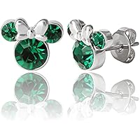 Pendientes Disney Minnie Mouse con Piedra de Nacimiento para