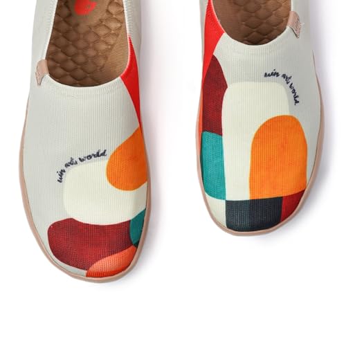 Image of UIN Shoes for Women Slip On Sneakers Comfortable Lightweight Barefoot Travel Art Painted Casual Loafers