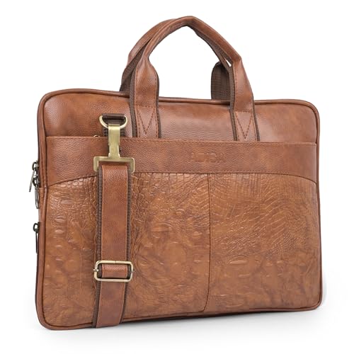 Image of ADISA Laptop Messenger Office Bag Briefcase for Work for Men (LB6056-TAN)