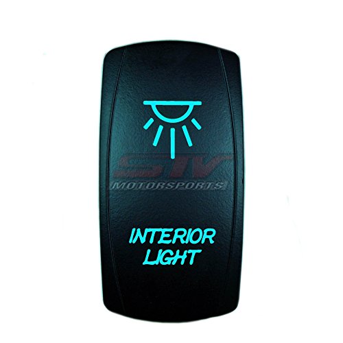 STVMotorsports Laser Blue Rocker Switch INTERIOR LIGHTS 20A 12V On/Off LED Lights