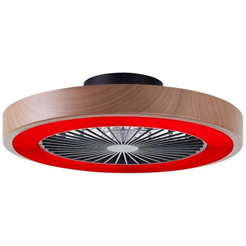 Plafonnier ventilateur LED RGB CCT télécommande plafonnier bois 49 cm - 3