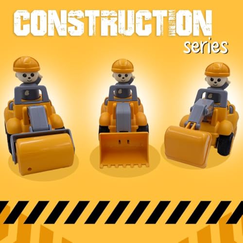 Image of ToyBharat Push & Go Construction Toy Set (Pack of 3) - Loader, Picker & Roller, Safe & Durable, for Kids 1-6 Years