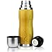 Thermos da 350 ml – Bambù: bottiglia da tè di alta qualità in acciaio inox con custodia in bambù – borraccia con coperchio utilizzabile come tazza da tè – senza BPA – calda per 12 ore
