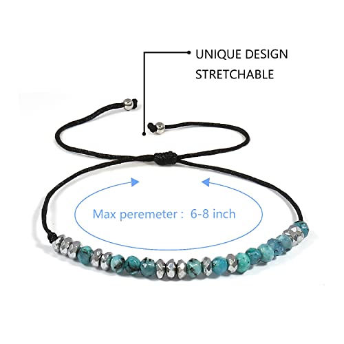 Inspiration Morse Code Bracelet Healing Bracelet Natural Stone Bead Bracelet Code Words Gifts For Daughters, Sisters, Moms,Grandmothers Gifts For Women Couple Birthday Present(Turquoise) #TOP1