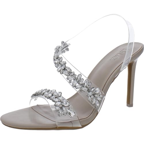 Cufflinks Inc. INC Womens Nashbelle Embellished Slip On Heels 10 Medium (B,M), Clear Bling