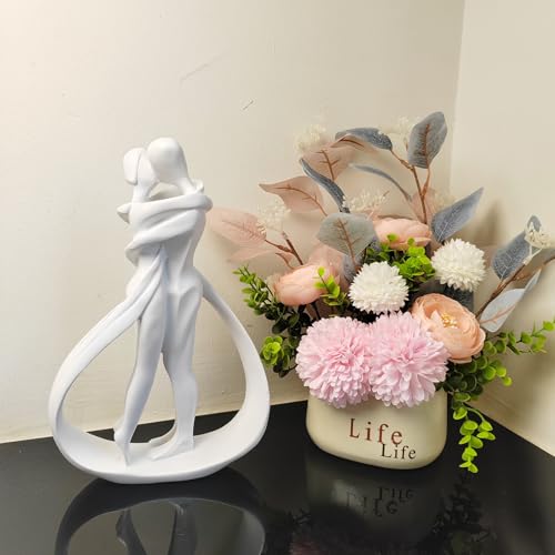 Estatuas de pareja para decoración, esculturas románticas modernas miniatura 2