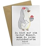 Mr. & Mrs. Panda Beileidskarte Autohändlerin Herz - Geschenk, osterkarte, Spruch, Autohandel, Klappkarte, einladungskarten, Grußkarte, hochzeitskarten, Lustig, Beruf, Witzig, Grußkarten