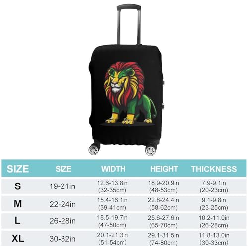 Jamaican Lion Rasta Reggae Music Travel Luggage Cover Suitcase Protector Baggage Covers for Men Women M2