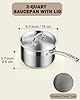 Cooks Standard Saucepan with Lid 18/10 Stainless Steel, 2-Quart Professional Sauce pot Mini Milk Pan, Oven Safe 500℉, Compatible with All Stovetops #1