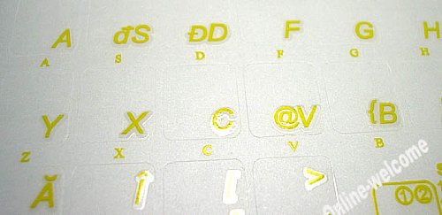 Stickers transparentes amarillos para teclados de laptops miniatura 3
