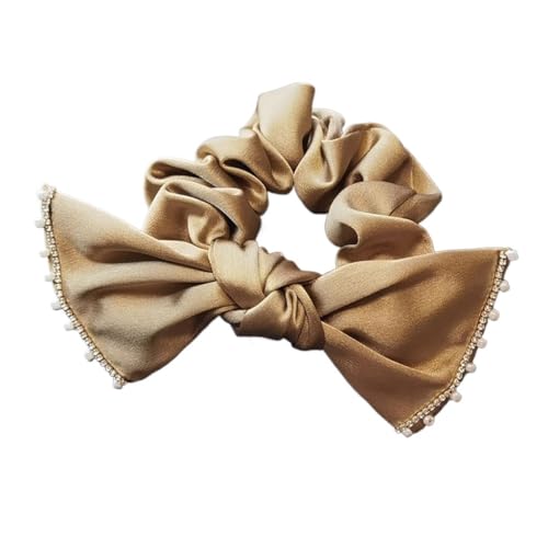 Versatile And High-end Hair AccessoriesHair Rings for WomenTie RopesBow BowsHeadwear(white-Fruit peach5) image 3